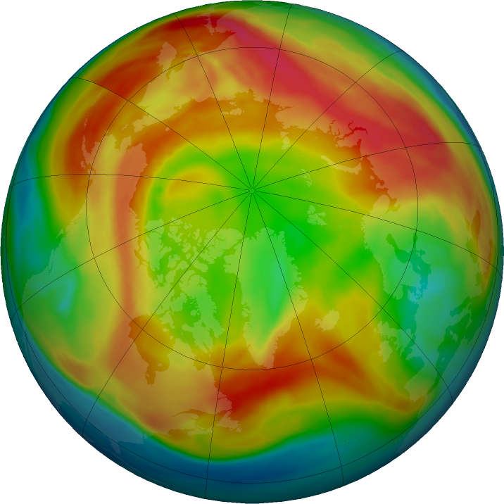 Arctic ozone map for 21 February 2021